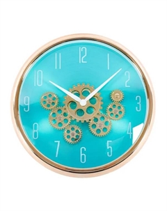Часы настенные круглые алюминий цвет бирюзовый бесшумные ø35 см Dream river