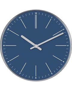 Часы настенные круглые пластик цвет синий бесшумные ø30 см Troykatime