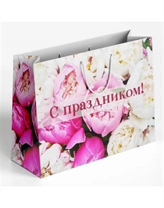 Пакет подарочный «С праздником» 30x40 см цвет разноцветный Симфония