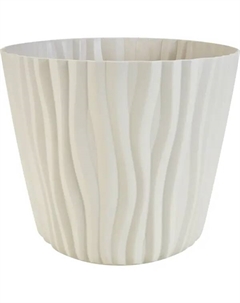 Кашпо для цветов Волна ø25 h21.5 v8 л пластик бежевый Idea