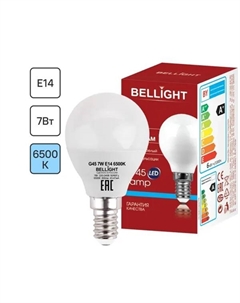 Лампа светодиодная E14 220-240 В 7 Вт шар 600 лм холодный белый цвет света Bellight