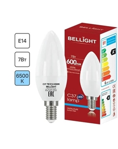 Лампа светодиодная E14 220-240 В 7 Вт свеча 600 лм холодный белый цвет света Bellight