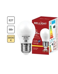 Лампа светодиодная E27 175-250 В 9 Вт шар 1000 лм теплый белый цвет света Bellight