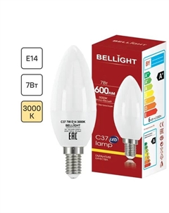 Лампа светодиодная E14 220-240 В 7 Вт свеча 600 лм теплый белый цвет света Bellight