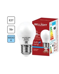 Лампа светодиодная E27 220-240 В 7 Вт шар 600 лм холодный белый цвет света Bellight