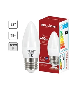 Лампа светодиодная E27 220-240 В 7 Вт свеча 600 лм нейтральный белый цвет света Bellight