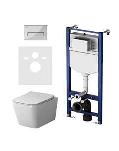 Комплект инсталляция с унитазом AM.PM Spike IS12LM0351.9S1900 Tornado, безободковый с микролифтом, клавиша цвет хром Am.pm.