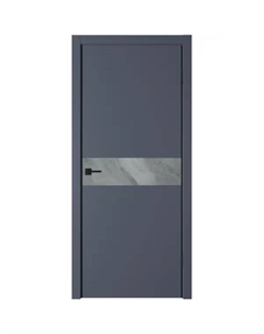 Дверь межкомнатная глухая Палладиум 60x200 см ПВХ цвет силк титан/сланец грей с замком и петлями Vfd
