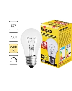 Лампа накаливания E27 230 В 75 Вт груша 935 лм Navigator