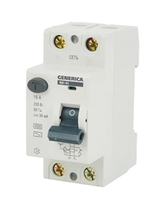 УЗО ВД1-63 2P 16 A 30 мА 4.5 кА AC Generica