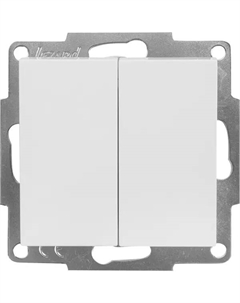 Выключатель Vesna 2 клавиши цвет белый Lezard