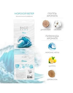 Ароматическое саше Шторм 16г белый Bago home
