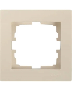 Рамка для розеток и выключателей Vesna 1 пост горизонтальная цвет кремовый Lezard