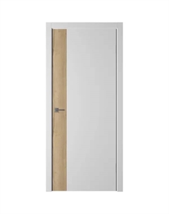Дверь межкомнатная глухая Палладиум VR 80x200 см ПВХ цвет софт милк/дуб галифакс натур. с замком и петлями Vfd