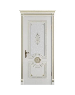 Дверь межкомнатная со стеклом Грета 70x200 см ПВХ цвет дуб бьянко с замком и петлями Vfd