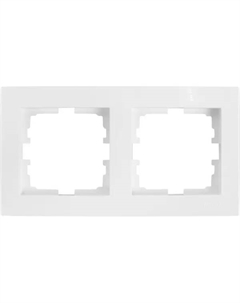 Рамка для розеток и выключателей Vesna 2 поста горизонтальная цвет белый Lezard