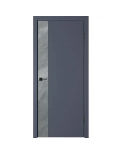 Дверь межкомнатная глухая Палладиум VR 60x200 см ПВХ цвет силк титан/сланец грей с замком и петлями Vfd