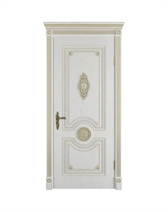 Дверь межкомнатная глухая Грета 80x200 см ПВХ цвет дуб бьянко с замком и петлями Vfd