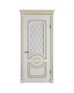 Дверь межкомнатная со стеклом Милана 80x200 см ПВХ цвет дуб бьянко с замком и петлями Vfd