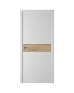 Дверь межкомнатная глухая Палладиум HR 90x200 см ПВХ цвет софт милк/дуб галифакс натур. с замком и петлями Vfd