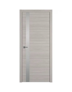 Дверь межкомнатная со стеклом Канзас 70x200 см ПВХ цвет дуб европейский серый с замком и петлями Vfd