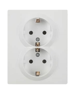 Розетка двойная Vesna с заземлением цвет белый Lezard
