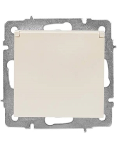 Розетка Vesna с заземлением с крышкой цвет жемчужный белый перламутровый Lezard