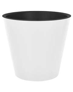 Кашпо London ø12.5 h11.3 см v 1л пластик белый Ingreen