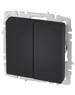 Выключатель проходной встраиваемый Brite 2 клавиши цвет графит Iek