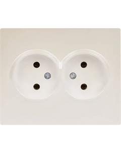 Розетка двойная Vesna без заземления цвет жемчужный белый перламутровый Lezard