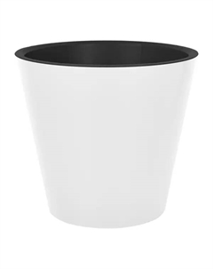 Кашпо London ø32 h29.5 см v15.7 л пластик белый с колесиками Ingreen
