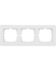 Рамка для розеток и выключателей Vesna 3 поста вертикальная цвет белый Lezard