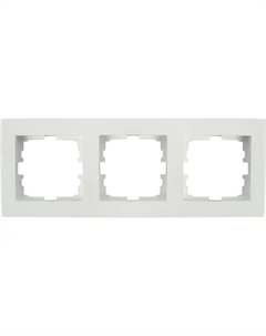 Рамка для розеток и выключателей Vesna 3 поста горизонтальная цвет белый Lezard