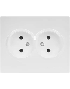 Розетка двойная Vesna без заземления цвет белый Lezard