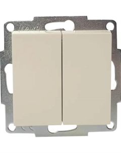 Выключатель Vesna 2 клавиши цвет кремовый Lezard