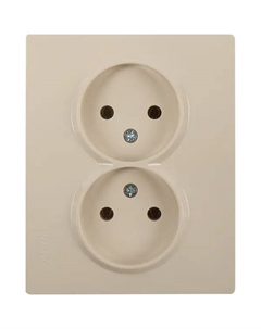 Розетка двойная Vesna без заземления цвет кремовый Lezard