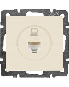 Розетка компьютерная Vesna цвет кремовый Lezard