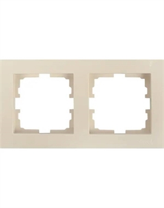 Рамка для розеток и выключателей Vesna 2 поста горизонтальная цвет кремовый Lezard