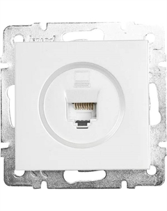 Розетка компьютерная Vesna цвет белый Lezard