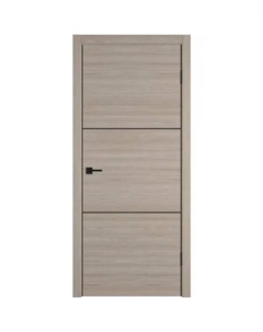 Дверь межкомнатная глухая Канзас 2 ВФД 60x200 см ПВХ цвет дуб европейский красный с замком и петлями Vfd