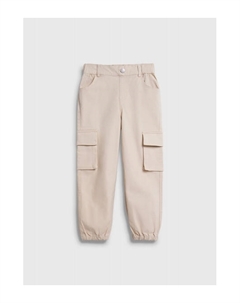 Брюки с карго-карманами для девочек, Бежевый Ostin
