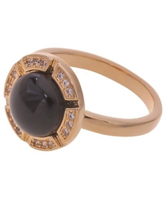 Кольцо с черным ониксом "Луна" Lj