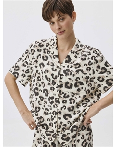 Леопардовая рубашка с короткими рукавами для дома Sela