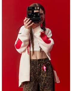 Кардиган оверсайз с принтом для девочек Sela