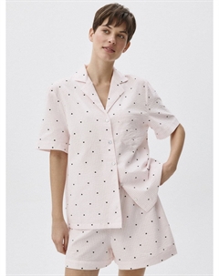 Домашняя рубашка из жатого хлопка с принтом Sela