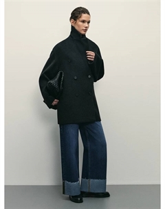 Полупальто свободного силуэта со спущенным плечом Zarina