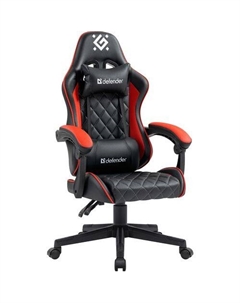 Кресло игровое Majestic, на колесиках, экокожа, черный/красный Defender