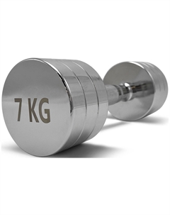 Гантель Fit, PRO, круглая, хромированная, 7 кг / шт. (DBRND7PCE) Unix