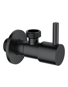 Кран угловой LEDEME LH507B-1/2 НР/НР нерж сталь с отражателем черный Ledeme