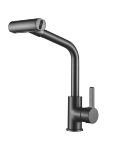 Смеситель для кухни LEDEME L4126 поворотный излив 193мм серый Ledeme